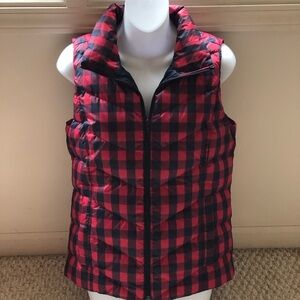 Lands' End Black & Red Puffer Vest